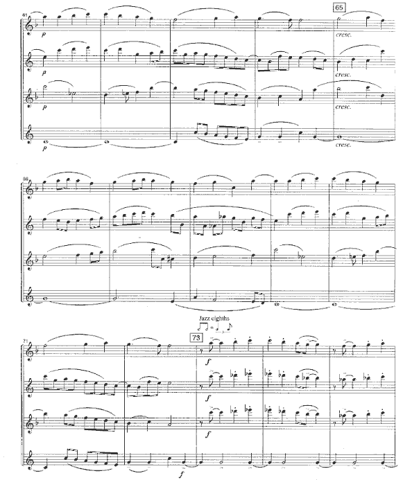 Page from Ode to Joy Blues Score